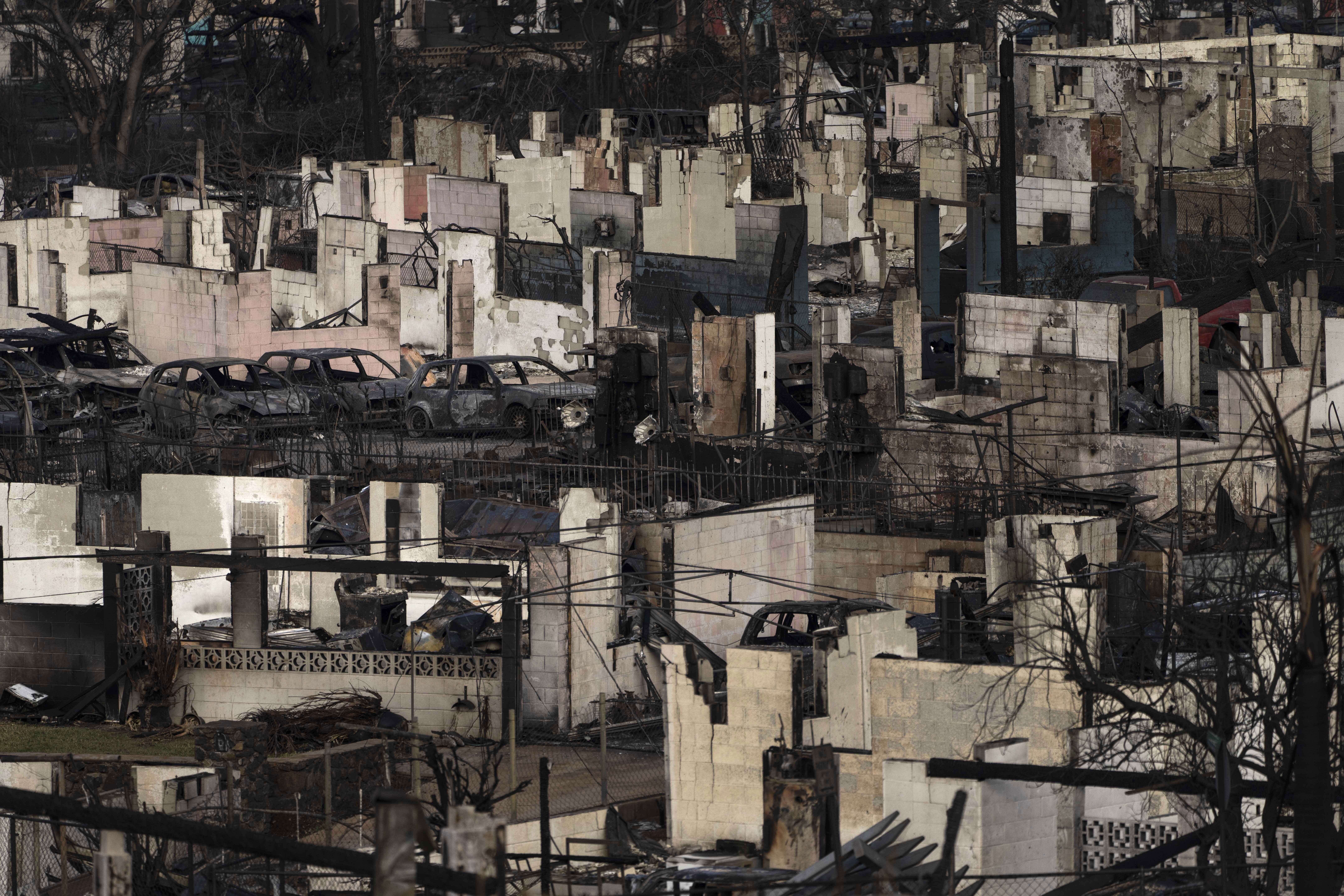 Burned homes are seen in Lahaina, Hawaii. Burned homes are seen in Lahaina, Hawaii.